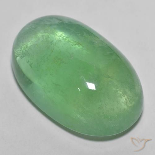 26.04ct Natural Verde cálido Fluorita, Ovalada, Transparente