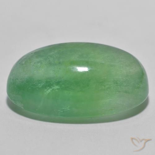 Fluorita Verde cálido natural de 26.04 ct, Ovalada, Transparente