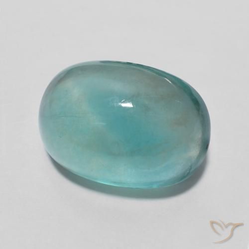 Fluorita Verde azulado natural de 7.80 ct, Ovalada, Transparente