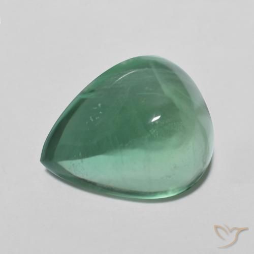 9.31ct Natural Verde frío claro Fluorita, En forma de pera, Transparente