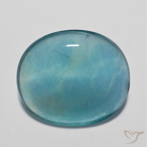 17.09ct Natural Verde azulado oscuro Fluorita, Ovalada, Transparente