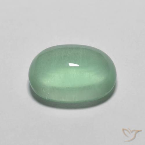 Fluorita Verde azulado natural de 3.63 ct, Ovalada, Transparente