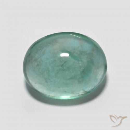 7.08ct Natural Verde azulado claro Fluorita, Ovalada, Transparente