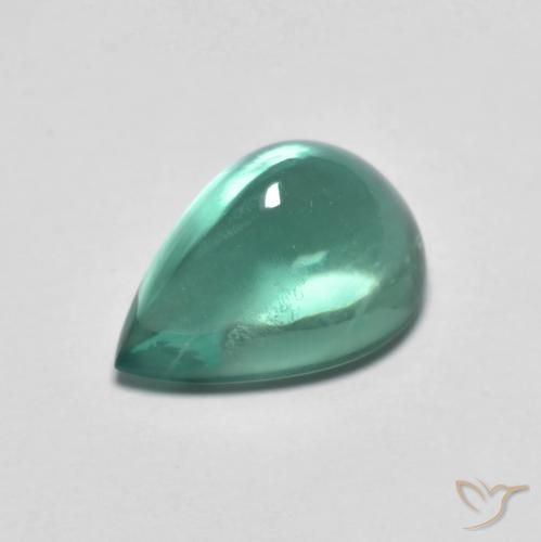 4.64ct Natural Verde azulado Fluorita, En forma de pera, Transparente