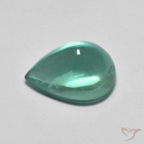 Fluorita Verde azulado natural de 4.64 ct, En forma de pera, Transparente