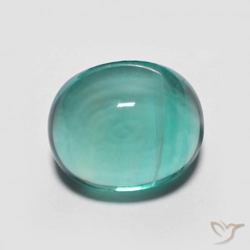 5.31ct Natural Azul verdoso Fluorita, Ovalada, Transparente