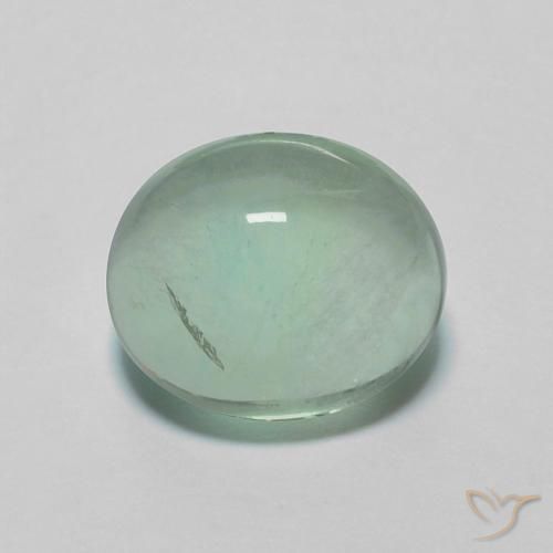2.96ct Natural Verde cálido Fluorita, Ovalada, Transparente