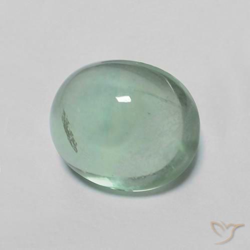 Fluorita Verde cálido natural de 2.96 ct, Ovalada, Transparente