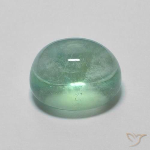 Fluorita Verde cálido natural de 2.96 ct, Ovalada, Transparente