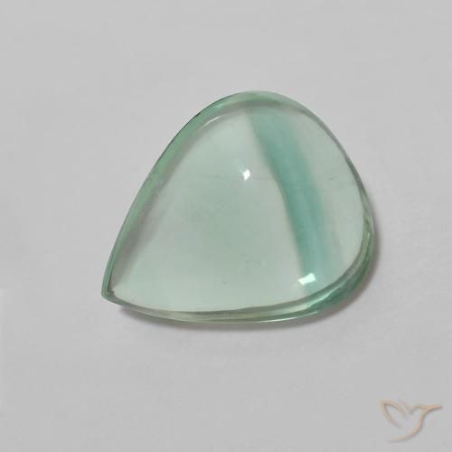 Fluorita Verde azul natural de 2.42 ct, En forma de pera, Transparente