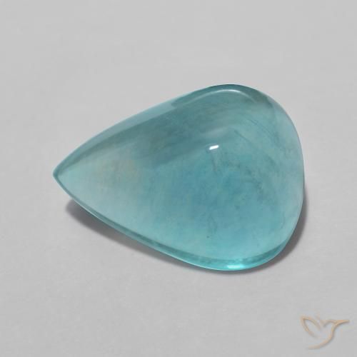 4.61ct Natural Verde azul intenso Fluorita, En forma de pera, Transparente