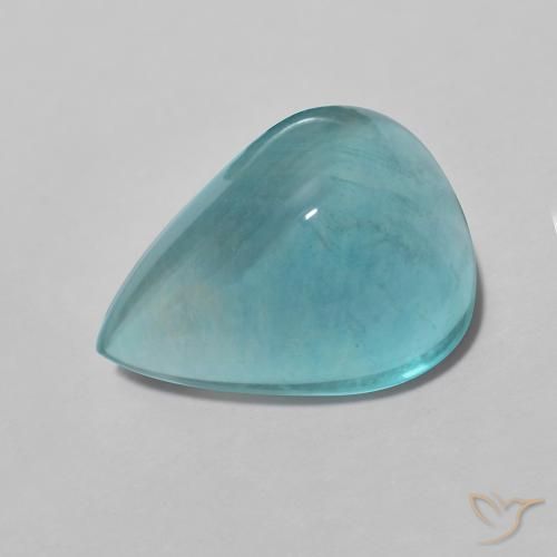 Fluorita Verde azul intenso natural de 4.61 ct, En forma de pera, Transparente
