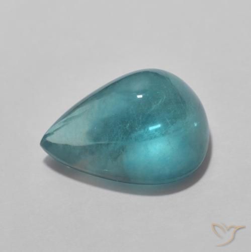 Fluorita Verde azul intenso natural de 4.61 ct, En forma de pera, Transparente