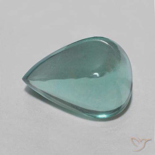 5.39ct Natural Azul verdoso Fluorita, En forma de pera, Transparente