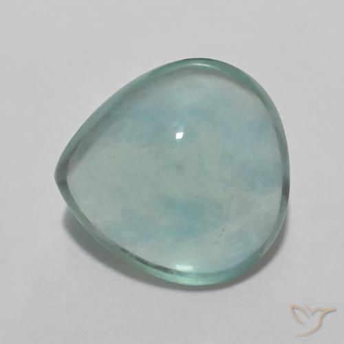 4.84ct Natural Verde azulado Fluorita, En forma de pera, Transparente