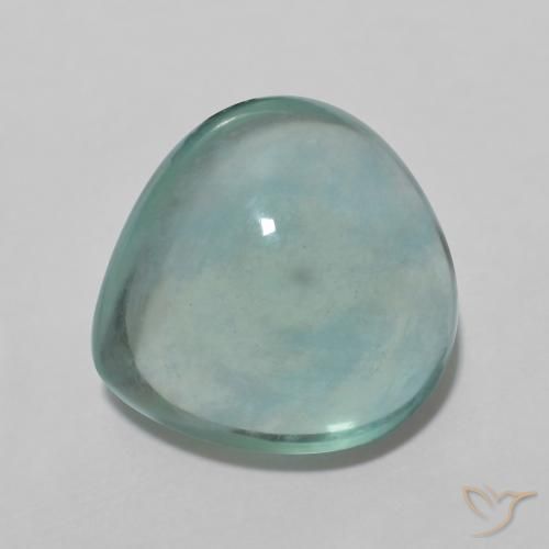 Fluorita Verde azulado natural de 4.84 ct, En forma de pera, Transparente