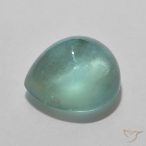 Fluorita Verde azulado natural de 4.84 ct, En forma de pera, Transparente