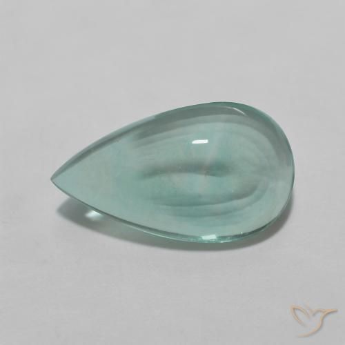 4.78ct Natural Verde azulado claro Fluorita, En forma de pera, Transparente