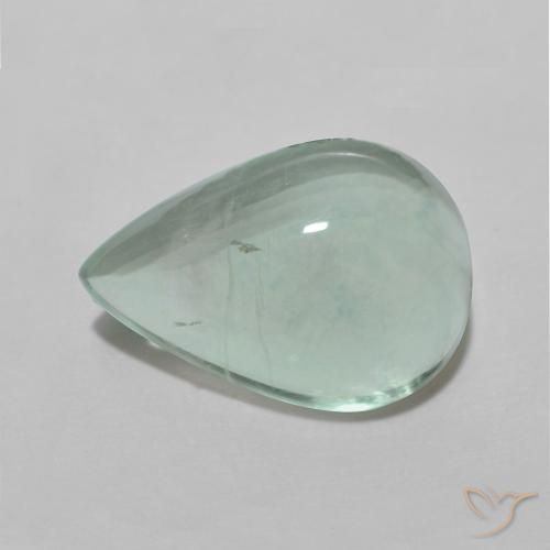 4.20ct Natural Verde menta Fluorita, En forma de pera, Transparente