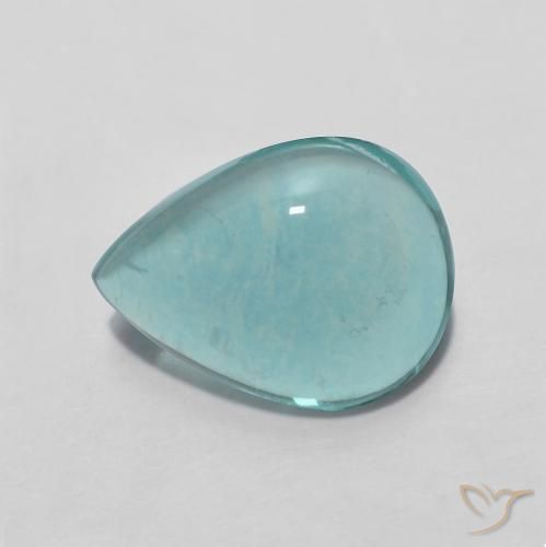3.49ct Natural Verde azulado claro Fluorita, En forma de pera, Transparente