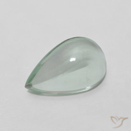 Fluorita Verde amarillo muy claro natural de 3.50 ct, En forma de pera, Transparente
