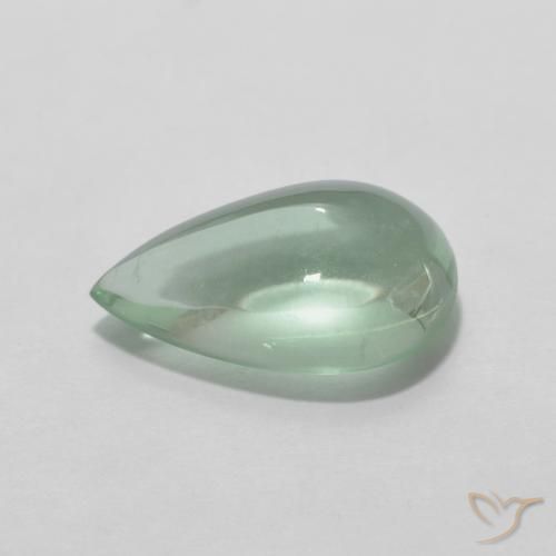 Fluorita Verde amarillo muy claro natural de 3.50 ct, En forma de pera, Transparente