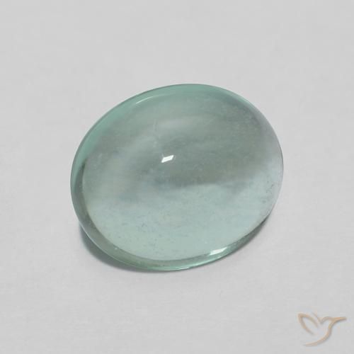 Fluorita Verde azul muy claro natural de 2.23 ct, Ovalada, Transparente