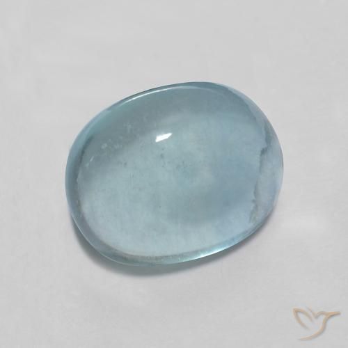 Fluorita Cerceta claro natural de 3.06 ct, Ovalada, Transparente