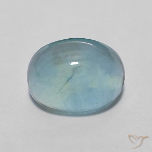 3.29ct Natural Verde azulado claro Fluorita, Ovalada, Transparente