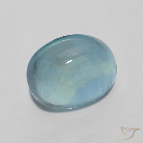 Fluorita Verde azulado claro natural de 3.29 ct, Ovalada, Transparente