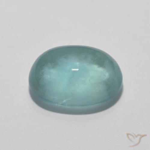 Fluorita Light Bluish Turquoise natural de 4.94 ct, Ovalada, Transparente