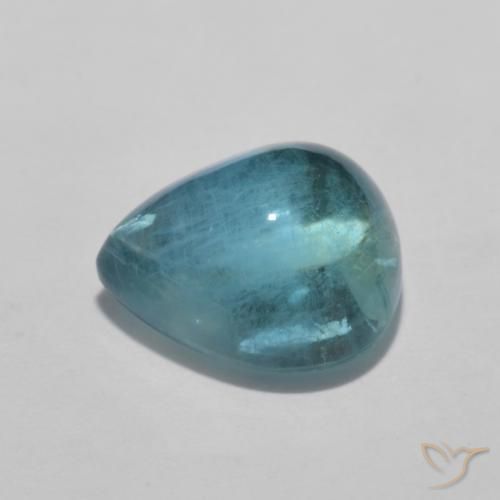 Fluorita Verde azul natural de 3.85 ct, En forma de pera, Transparente