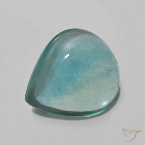Fluorita Verde azul natural de 7.89 ct, En forma de pera, Transparente