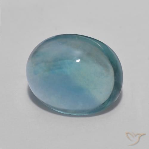 Fluorita Cerceta natural de 5.61 ct, Ovalada, Transparente