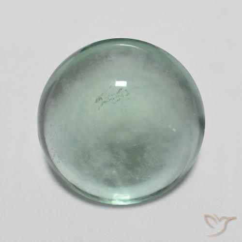 6.16ct Natural Verde azul Fluorita, Redondo, Transparente