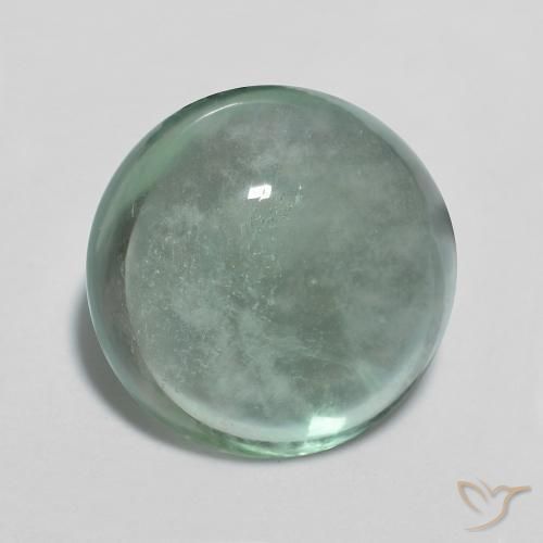 Fluorita Verde azul natural de 6.16 ct, Redondo, Transparente