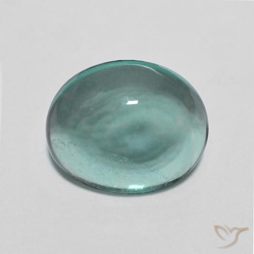 2.76ct Natural Azul verdoso Fluorita, Ovalada, Transparente