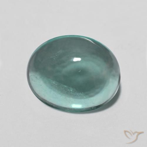 Fluorita Azul verdoso natural de 2.76 ct, Ovalada, Transparente