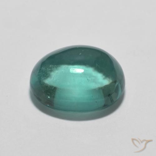 Fluorita Azul verdoso natural de 2.76 ct, Ovalada, Transparente