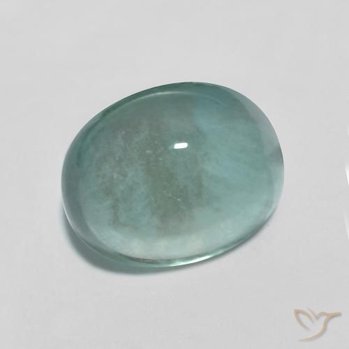 Fluorita Verde azul muy claro natural de 4.16 ct, Ovalada, Transparente