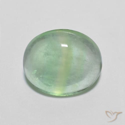 3.71ct Natural Verde amarillo claro Fluorita, Ovalada, Transparente