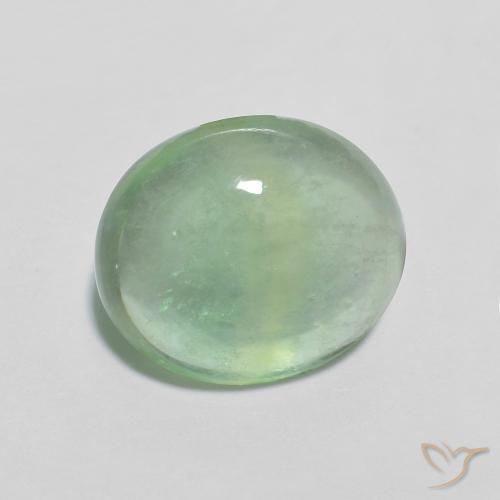 Fluorita Verde amarillo claro natural de 3.71 ct, Ovalada, Transparente