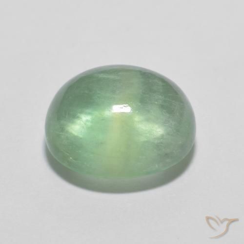 Fluorita Verde amarillo claro natural de 3.71 ct, Ovalada, Transparente
