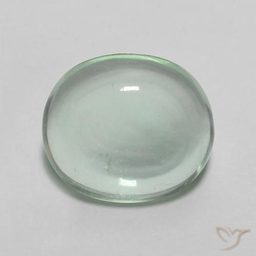 3.18ct Natural Verde menta Fluorita, Ovalada, Transparente