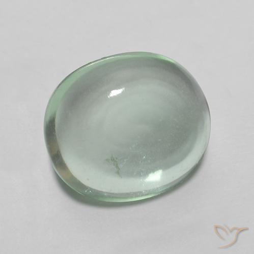 Fluorita Verde menta natural de 3.18 ct, Ovalada, Transparente