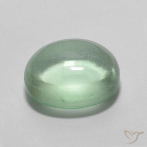 Fluorita Verde menta natural de 3.18 ct, Ovalada, Transparente