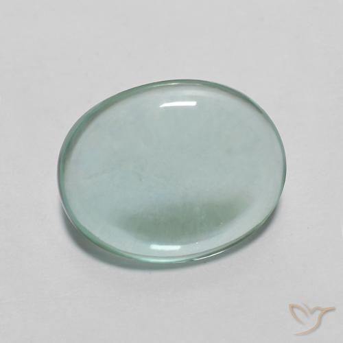 Fluorita Verde azul muy claro natural de 2.26 ct, Ovalada, Transparente