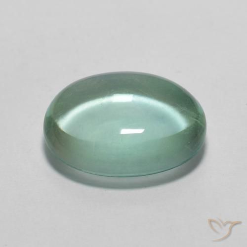 Fluorita Verde azul muy claro natural de 2.26 ct, Ovalada, Transparente