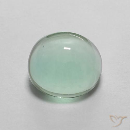 2.96ct Natural Verde azulado claro Fluorita, Ovalada, Transparente