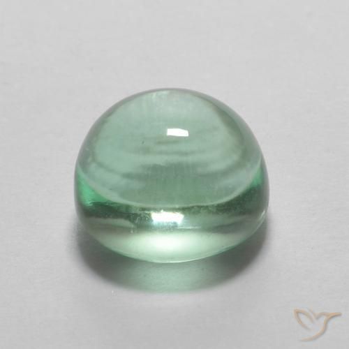 Fluorita Verde azulado claro natural de 2.96 ct, Ovalada, Transparente